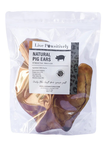 Live Pawsitively Pig Ears Dog Treats