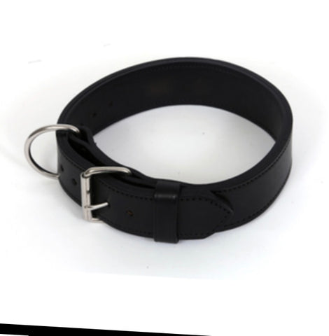Wide Boston Leather Dog Agitation Collar