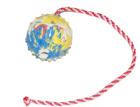 Large Rubber Ball Tug For Dogs with Cord (50 cm)