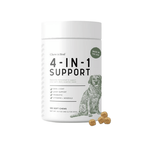 Chew + Heal 4-in-1  Daily Multivitamins Chews for Dogs – 16.9 oz (480 g)