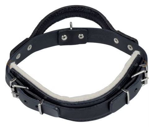 LEATHER DEFENCE COLLAR WITH HANDLE MEDIUM