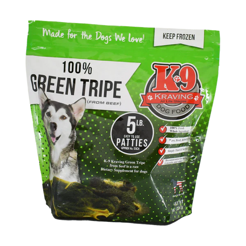 K-9 Kraving 100% Green (Beef) Tripe - Patty Roll (1lb)
